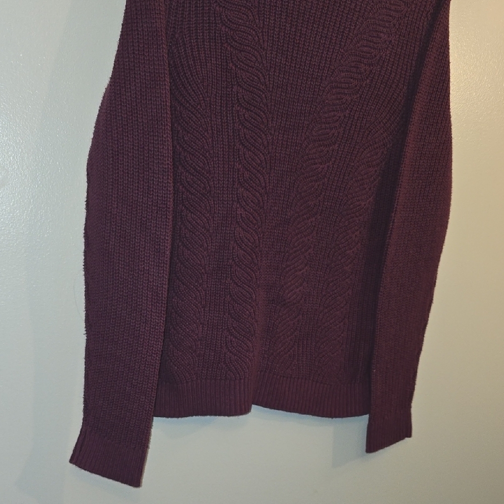Croft & Barrow Rich Burgundy Cable Knit Sweater - Picture 4 of 5